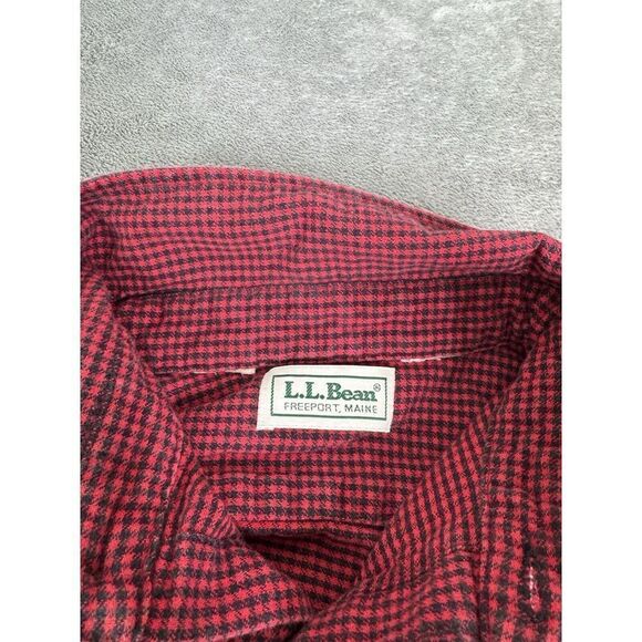 Vintage L.L. Bean Long Sleeve Button Down Shirt Men's Size Large Red - Picture 4 of 8